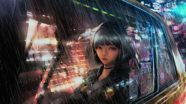雨空，长街与夜灯