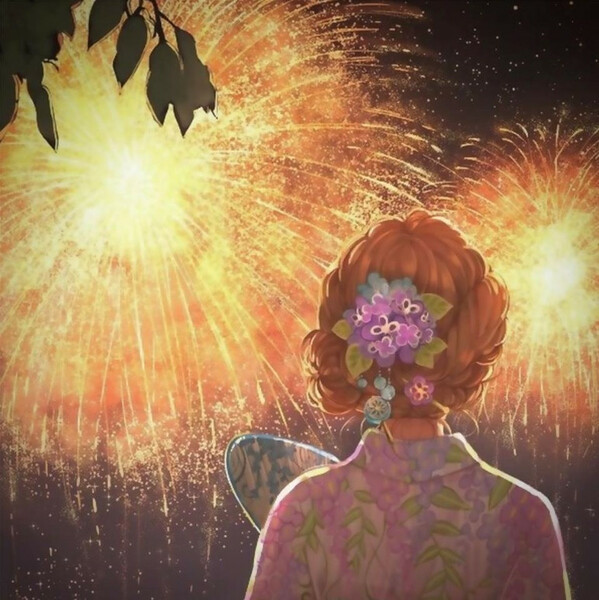 升空的花火 和你绽放的笑容 