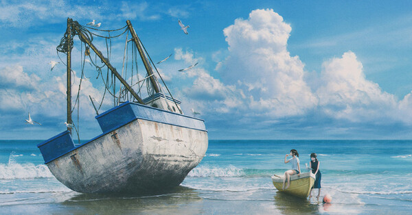 海浪、海鸥与你 